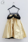 RENAISSANCE patchwork organza suspender dress RNS-ADA METALLIC-JIN gold